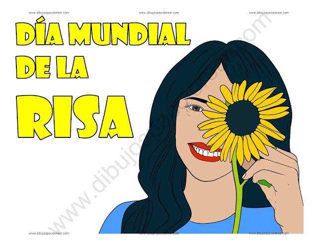 Día Mundial de la Risa dibujo a color y para colorear